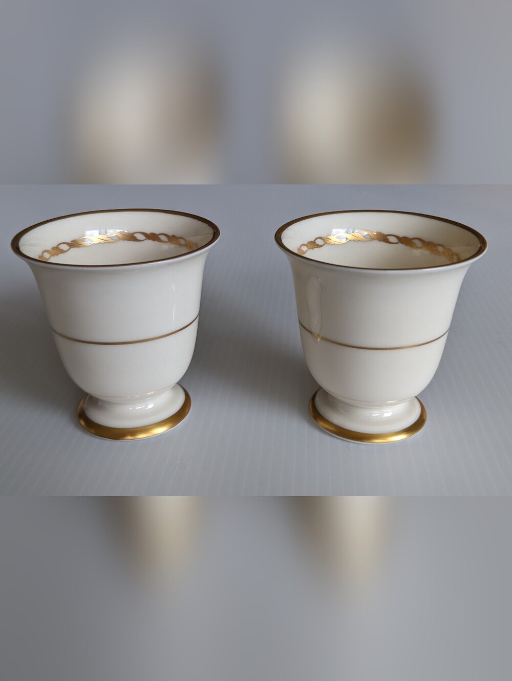 Vintage Franciscan Del Monte Demitasse Espresso Cups Set of 2 Gold Band USA - Picture 10 of 11